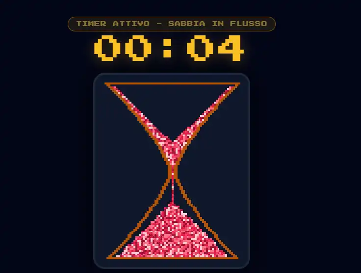 nuovo pixel hourglass clessidra retro per smartphone